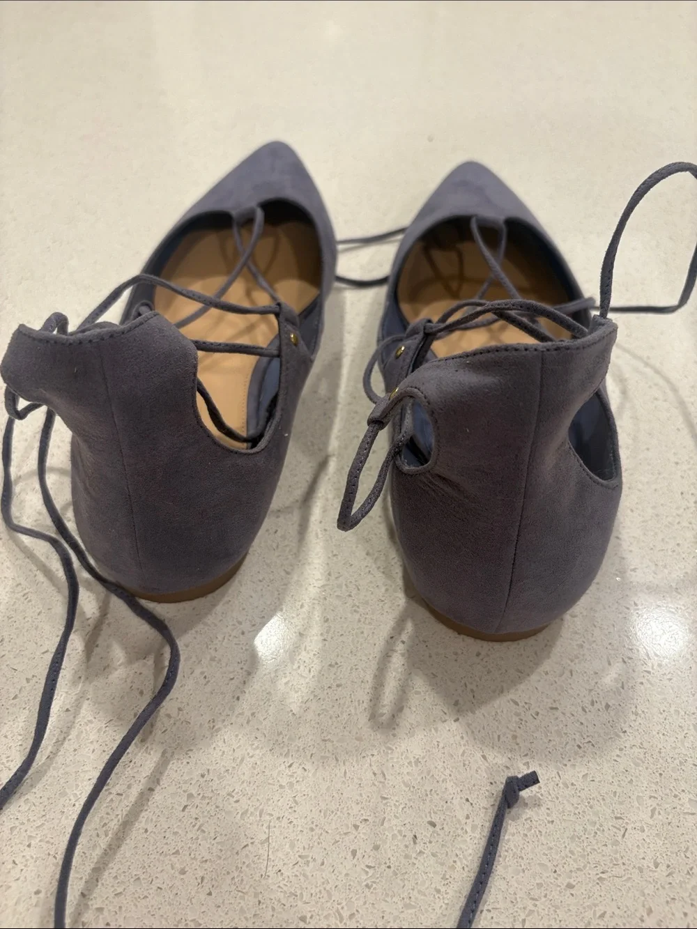 Lace-Up Pointed Toe Flats